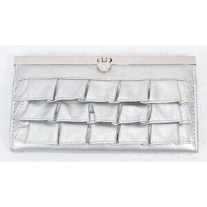 AMICi Accessories Faux Leather Accordion Clutch Wallet/Purse Metal Clasp